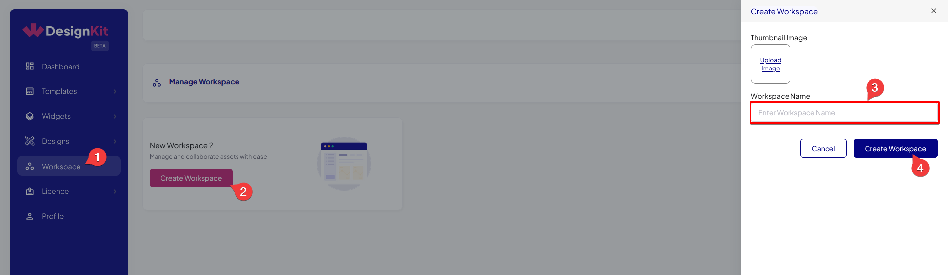 create workspace wdesignkit website
