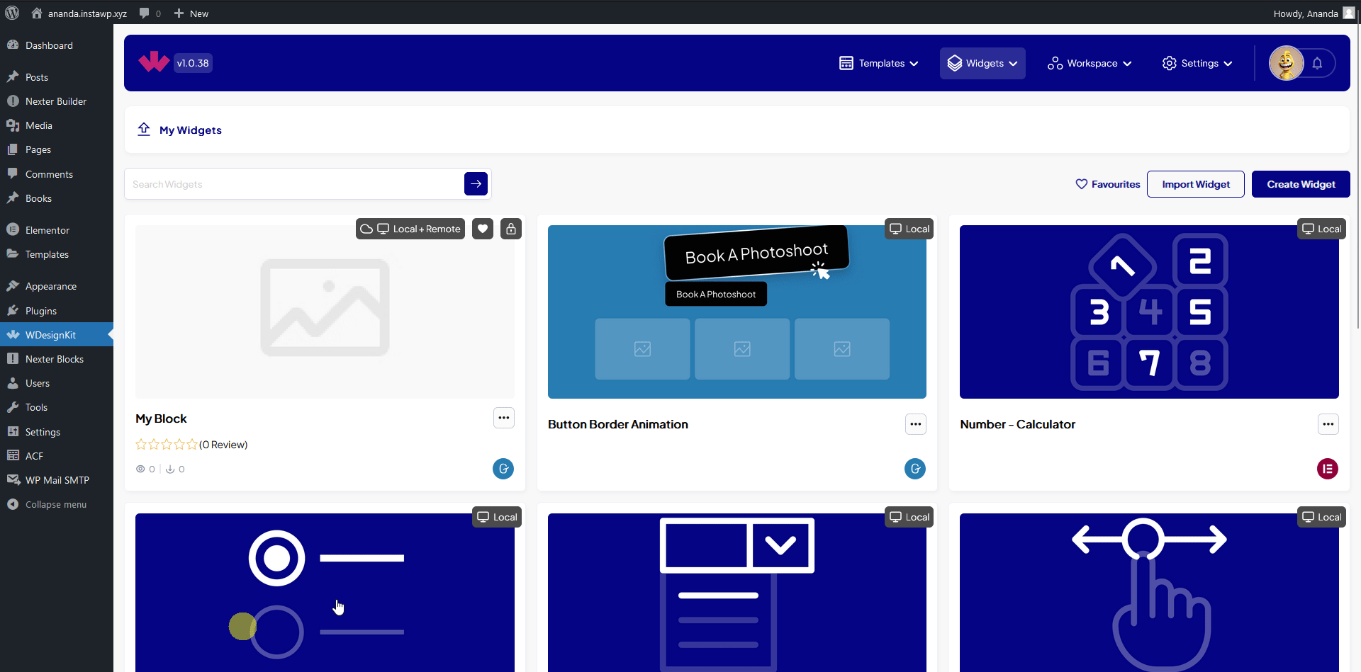 wdesignkit export widget