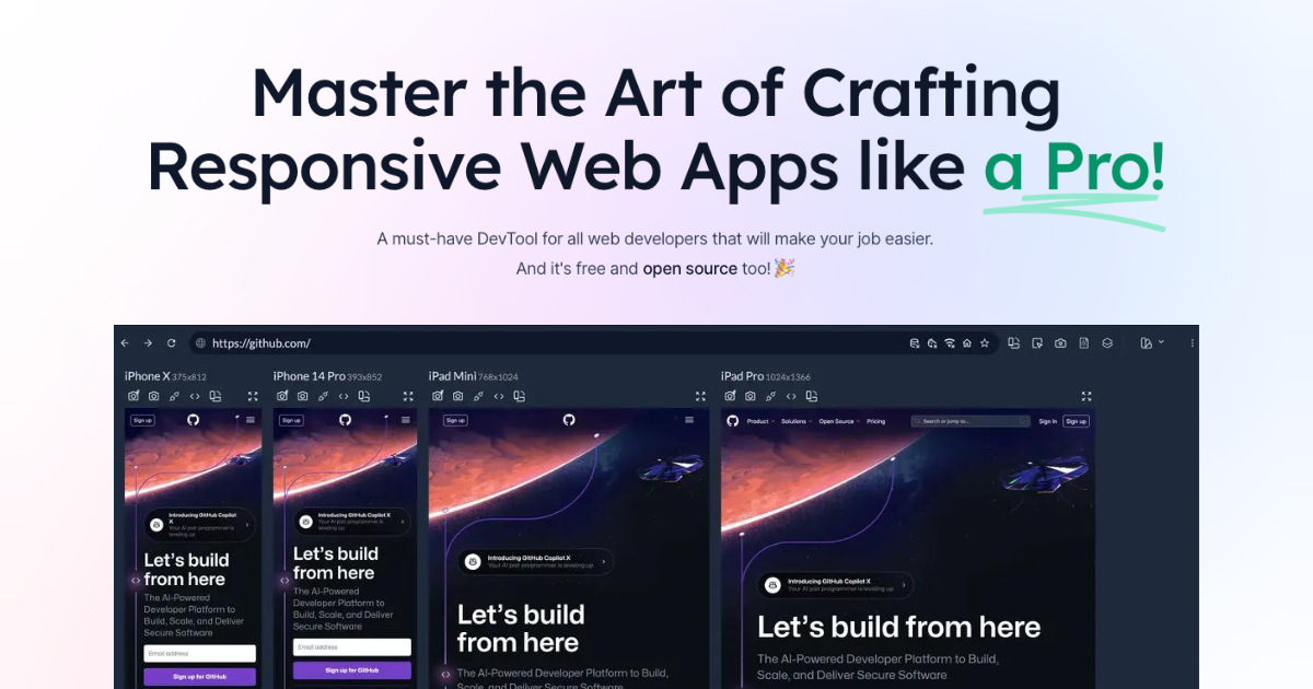 Responsively App showing one site side by side across multiple device sizes at once