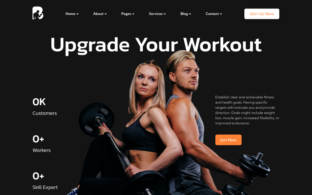 BodyBlast FitCore fitness website template kit homepage