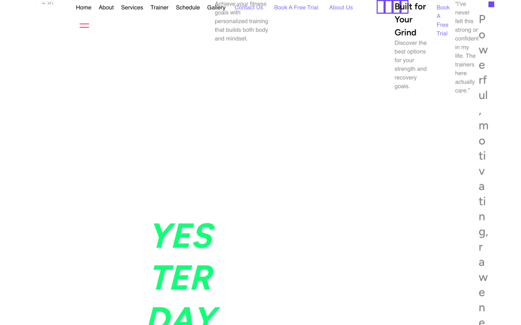 Colo Fitness Gutenberg template kit homepage for fitness centers and gyms
