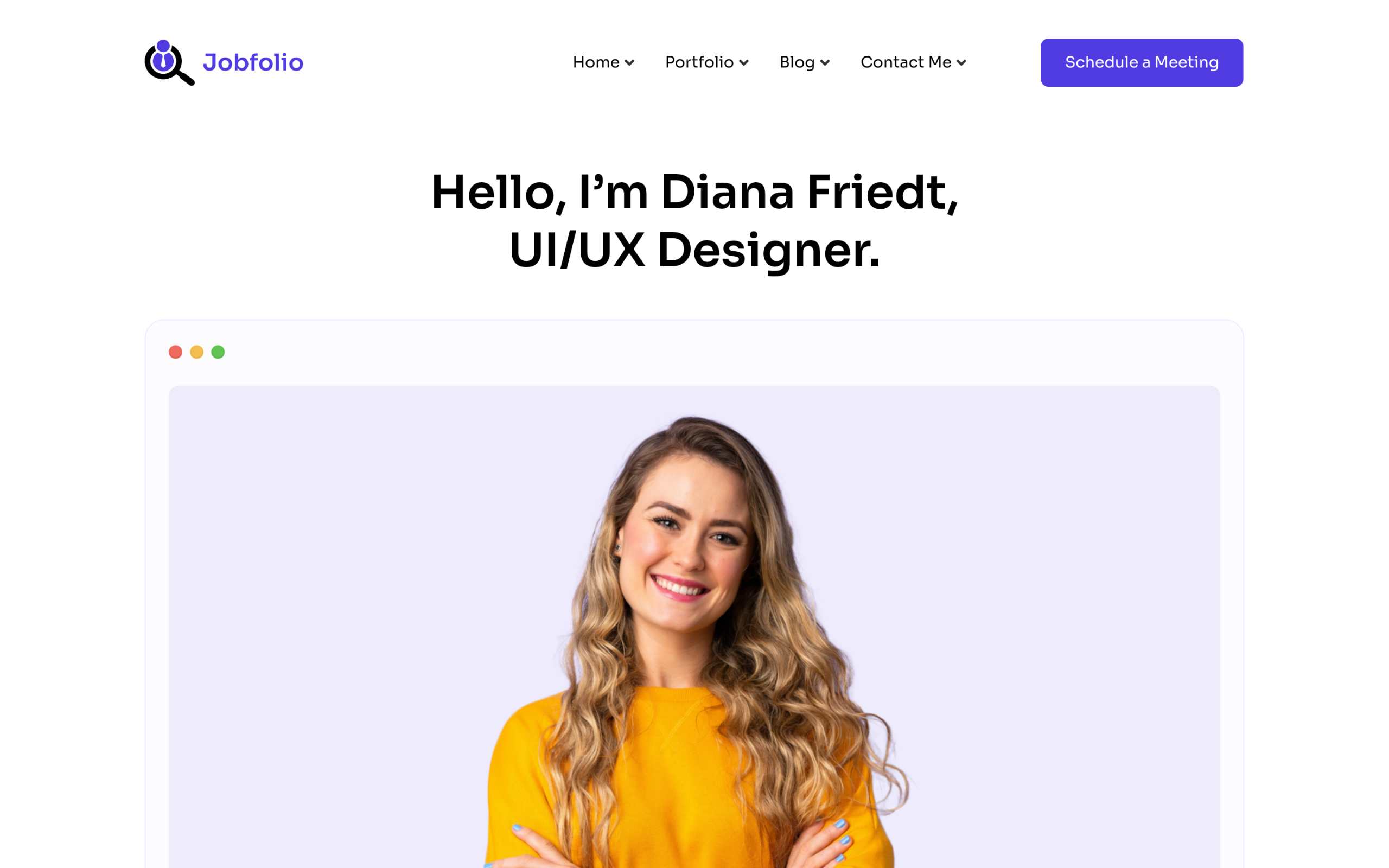 JobFolio Elementor portfolio template kit home page by WDesignKit