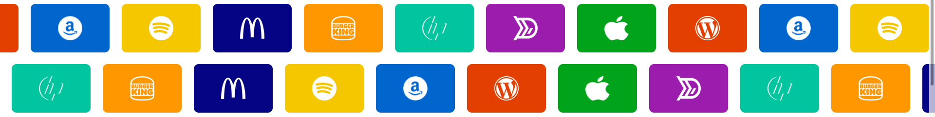 Marquee Logo Wall element scrolling a row of brand logos on a live page