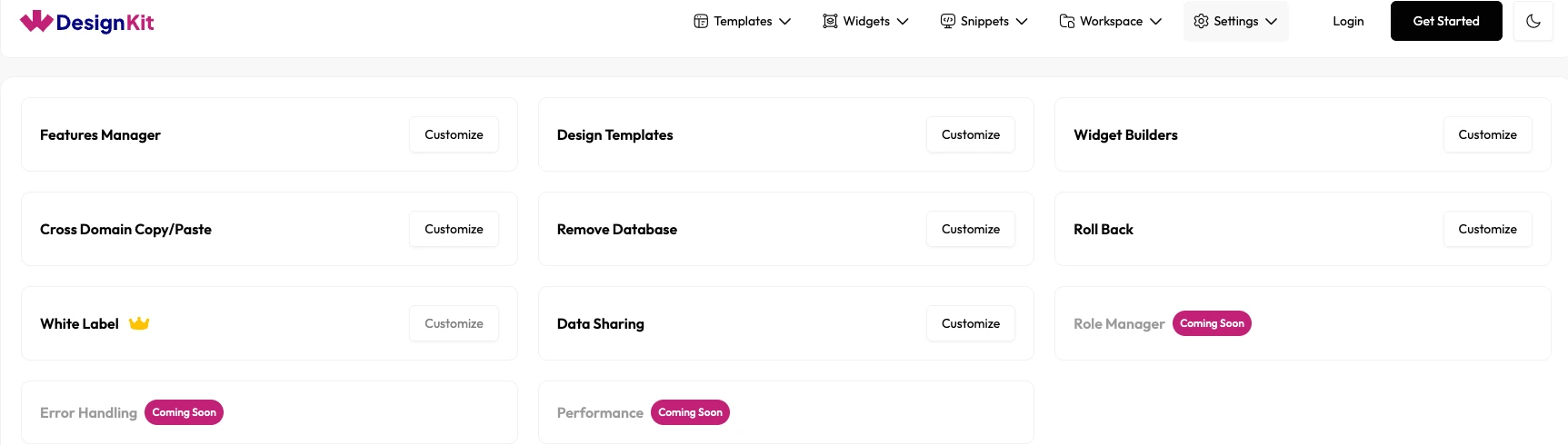 wdesignkit whitelabel settings