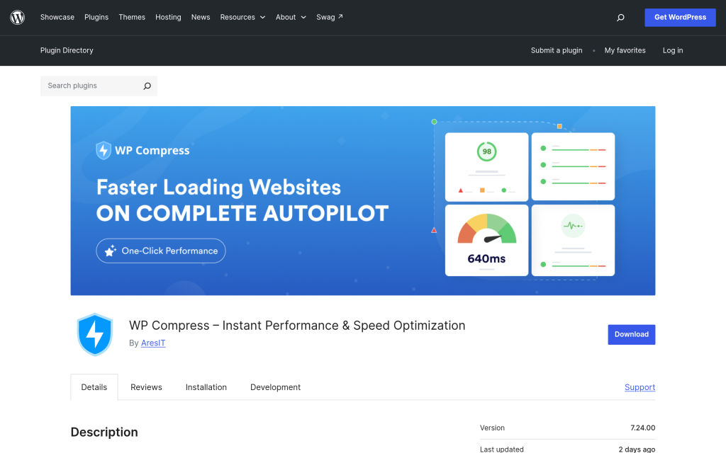 WP Compress Image Optimizer plugin listing on WordPress.org